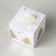 Geschenkschachtel Würfel 4x4 cm-merry christmas weiss