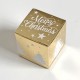 Geschenkschachtel Würfel 4x4 cm-merry christmas gold