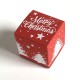 Geschenkschachtel Würfel 4x4 cm-merry christmas rot