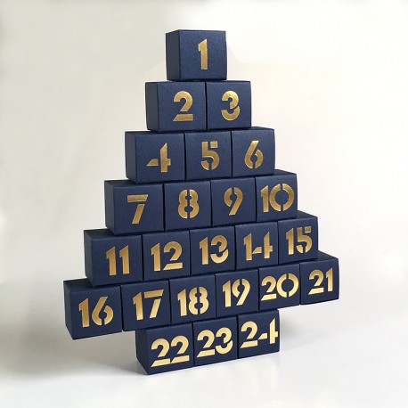 Adventskalender blau-zum Befüllen