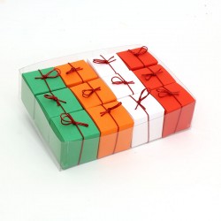 Geschenkschachteln-12 Stück-Würfel 4x4cm, grün, orange, weiß, rot